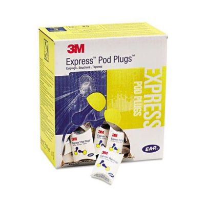 E-A-R Express Pod Plugs, Cordless, Assorted Colors, Box of 100 Pairs