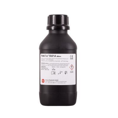Dreve FotoTec DLP.A 380nm clear transparent resin in a 1 kg bottle.