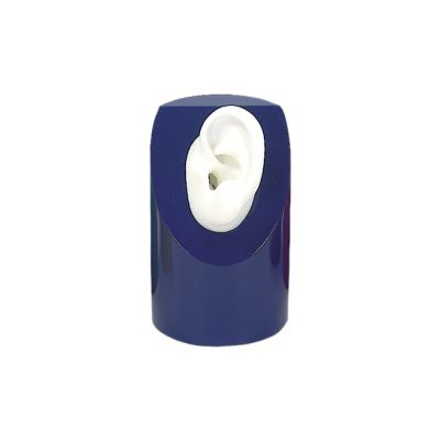 Small blue deco column with white left ear.
