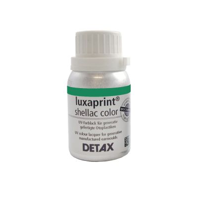 Detax Luxaprint shellac color green lacquer in a 100 ml bottle