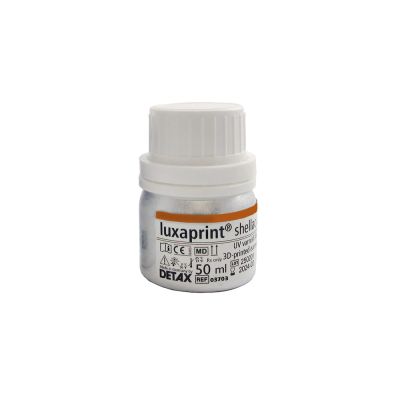 Detax Luxaprint shellac color orange lacquer in a 50 ml bottle