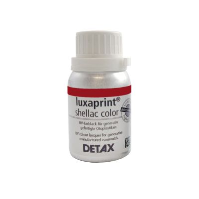 Detax Luxaprint shellac color red lacquer in a 100 ml bottle